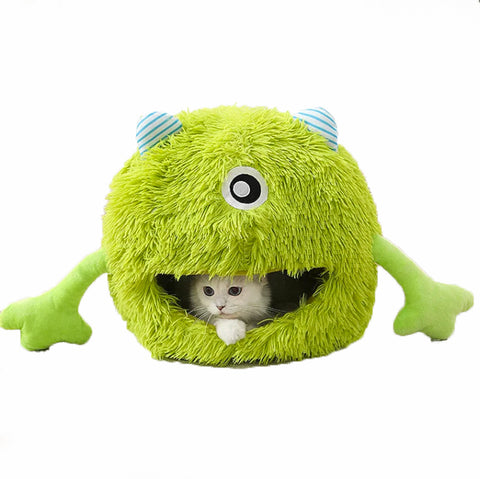 Monsters Inc Character Mike Wazowski Cute Soft Fluffy Cat Cave Bed