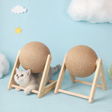 chinchilla kitten pet cat ball scratch post toy blue sky clouds color