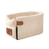 beige armrest dog car cat safety seat