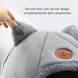 gray cat house soft cave furry bed warm winter