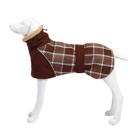 Dog-Fleece-Winter-Coat-Jacket-Jumper-Luxury-Pet-Clothing-Brown-Coffee