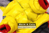 yellow gray red dog jacket winter wind furry fur pet clothes new hoodie suit