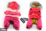 pink red beige dog jacket winter wind furry fur pet clothes new hoodie suit
