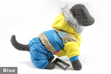 buy adidog blue yellow gray dog jacket winter wind furry fur pet clothes new hoodie suit