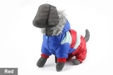 buy adidog blue red gray dog jacket winter wind furry fur pet clothes new hoodie suit