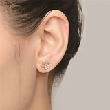buy rose gold earrings pet cat paw diamond hair ear female