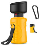 Dog Water Bottle 21oz Leak Proof Pet Water Bottle for Dogs Portable Puppy Water Dispenser Foldable 2 in 1 Design Lightweight Convenient for Walking Travel Outdoor BPA Free 2nd Gen yellow