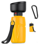 Dog Water Bottle 21oz Leak Proof Pet Water Bottle for Dogs Portable Puppy Water Dispenser Foldable 2 in 1 Design Lightweight Convenient for Walking Travel Outdoor BPA Free 2nd Gen yellow